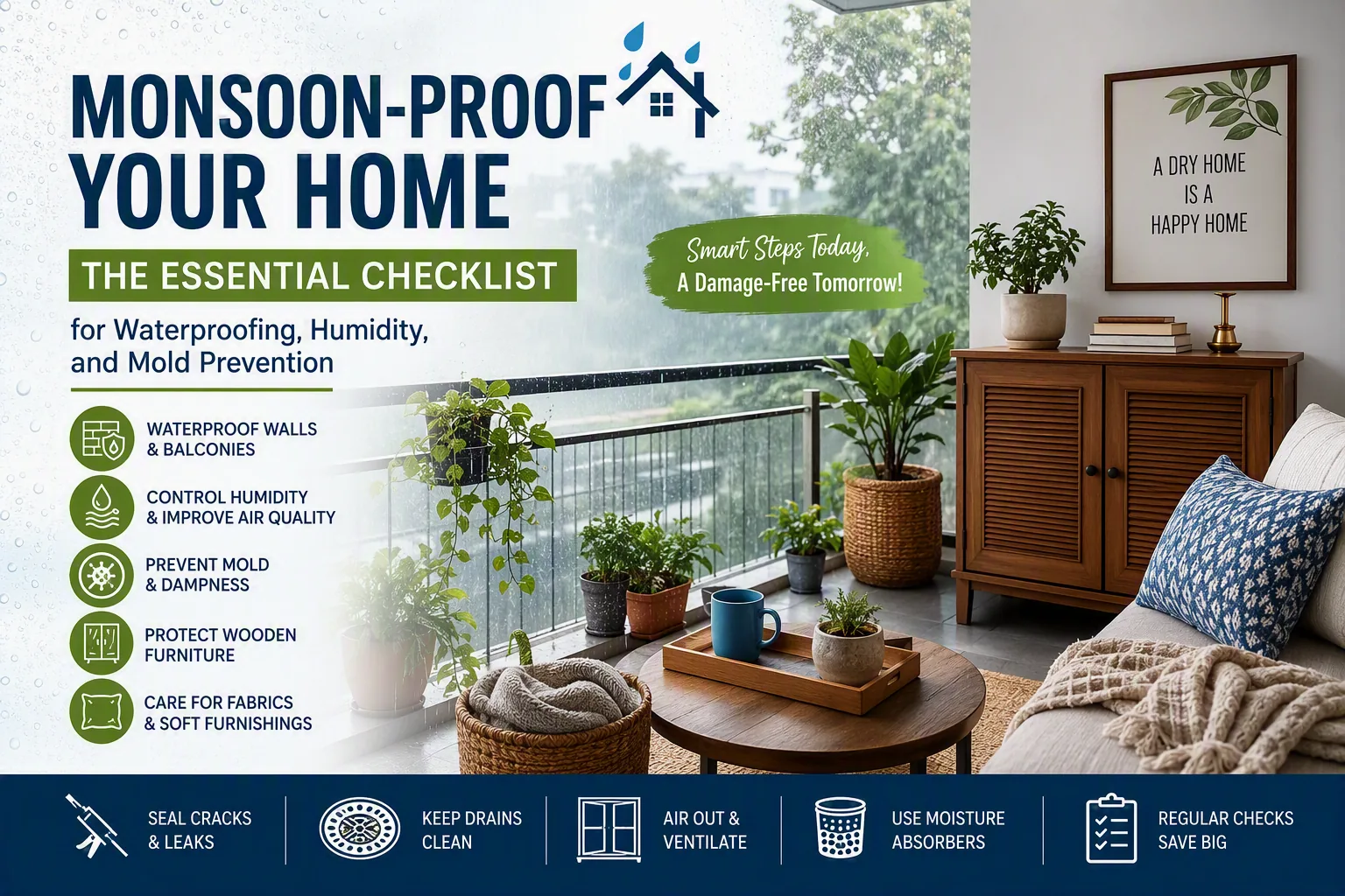 Monsoon-Proof Your Home: The Essential Checklist for Waterproofing, Humidity & Mold Prevention